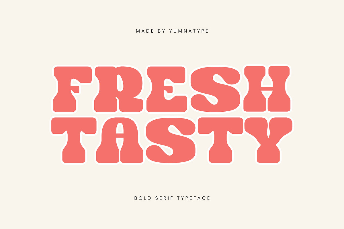 Fresh Tasty, a Serif Font by yumnatype (Photo 1 of 10)