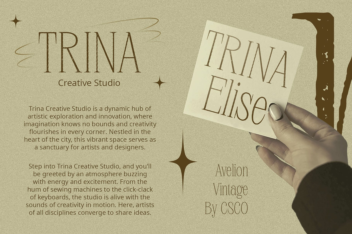 Avelion Vintage, a Serif Font by Craft Supply Co. (Photo 2 of 8)