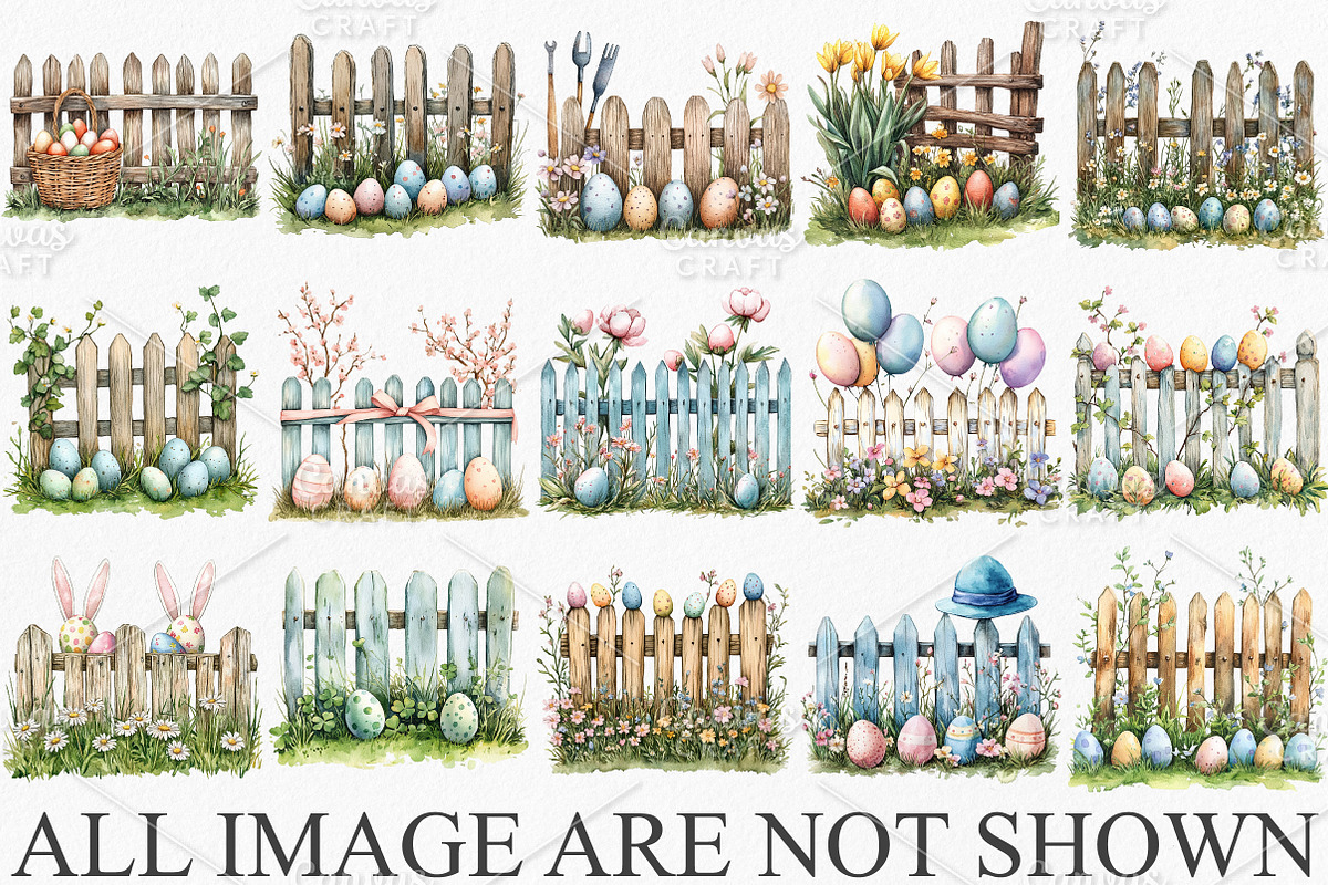 Easter Spring Fence Clipart PNG, an Illustration by Canvas Craft (Photo 3 of 7)
