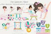 Cute Gymnastics Girl Clipart PNGs, a Person Illustration by artinspirestudio (Thumbnail 2 of 4)