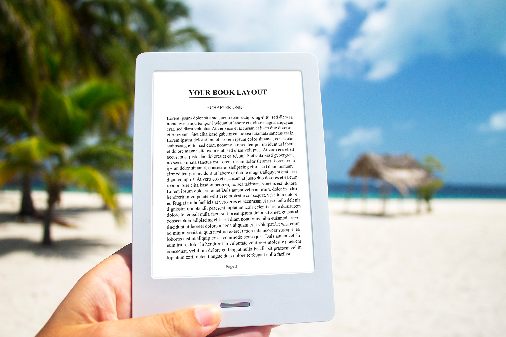 E-book Reader,MockUp, Beach, a Device Mockup by Mockup Stories