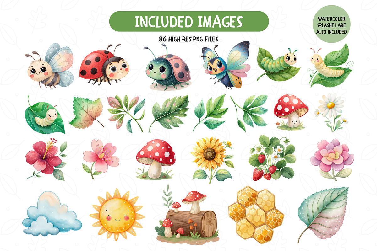 Watercolor Bug Clipart Bundle, an Illustration by TatiMockup (Photo 4 of 6)