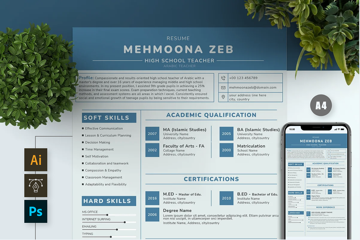 ATS Friendly CV Template - 03 Color Versions