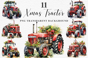 Christmas Farm Tractor Santa Truck