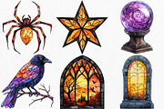 Halloween Stained Glass Clip art, an Illustration by Canvas Craft (Thumbnail 3 of 7)