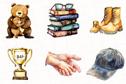 Watercolor Father's Day Clipart, an Illustration by OK Design (Thumbnail 2 of 5)