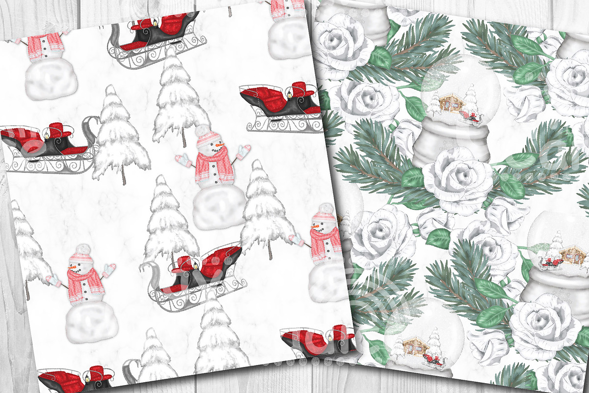 Winter wonderland seamless patterns, a Pattern Graphic by Gaynor ...