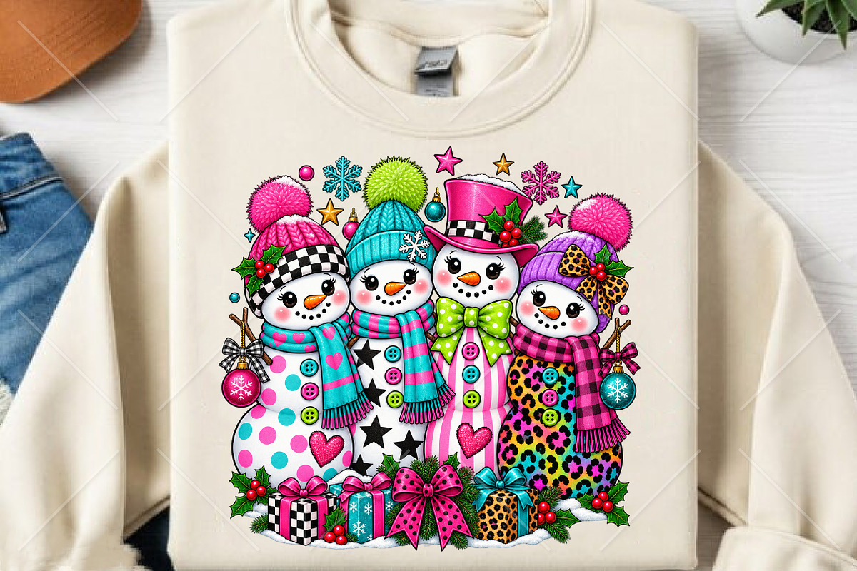 Preppy Snowman Christmas PNG, a Seasonal Illustration by Canvas Craft (Photo 2 of 6)