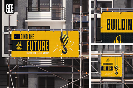 Advertising Scaffold Banner Mockup
