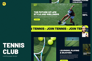 The Ball - Tenis Club - Landing page, an UI Kit Template by Cravve Studio