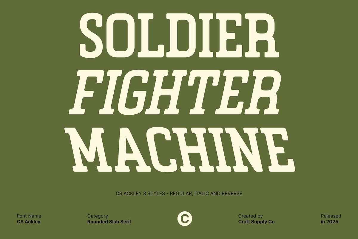 CS Ackley – Slab Serif Font, a Slab Serif Font by Craft Supply Co. (Photo 2 of 8)