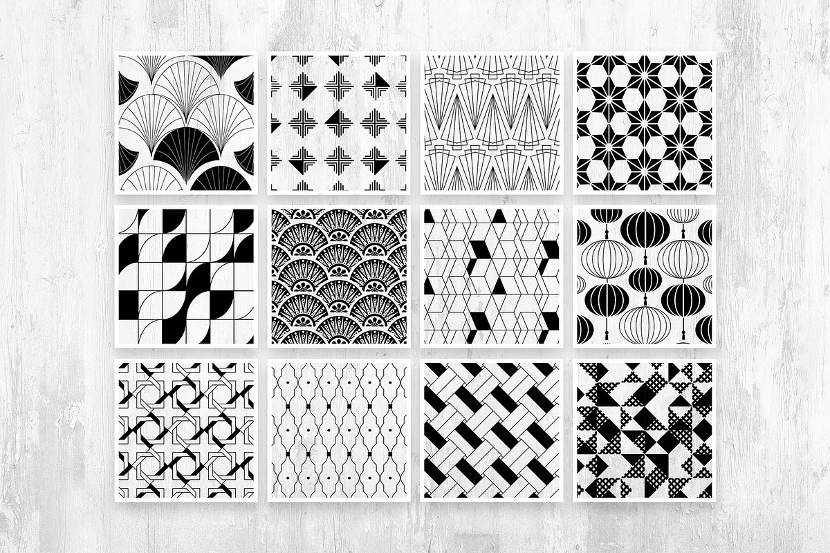 Asian Deco: Art Deco Patterns, a Pattern Graphic by AsianElements (Photo 17 of 18)