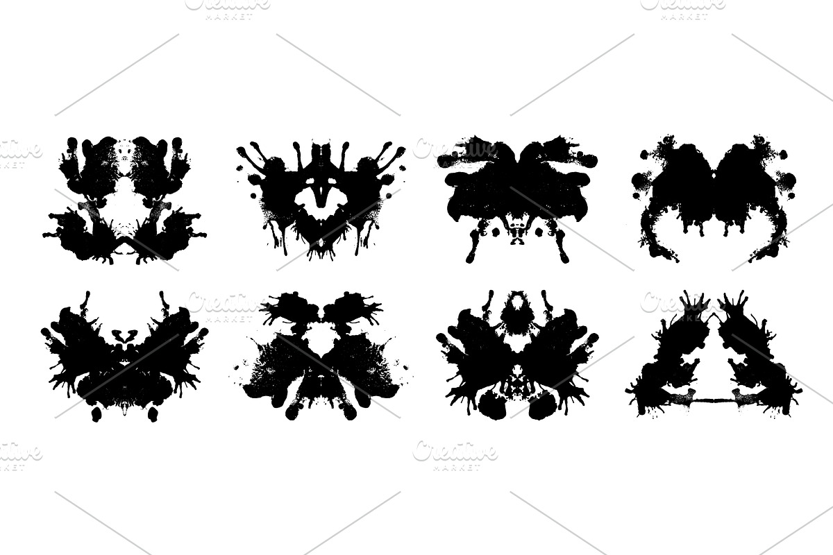 Rorschach inkblot test cards set, a Healthcare Illustration by art PVP - market