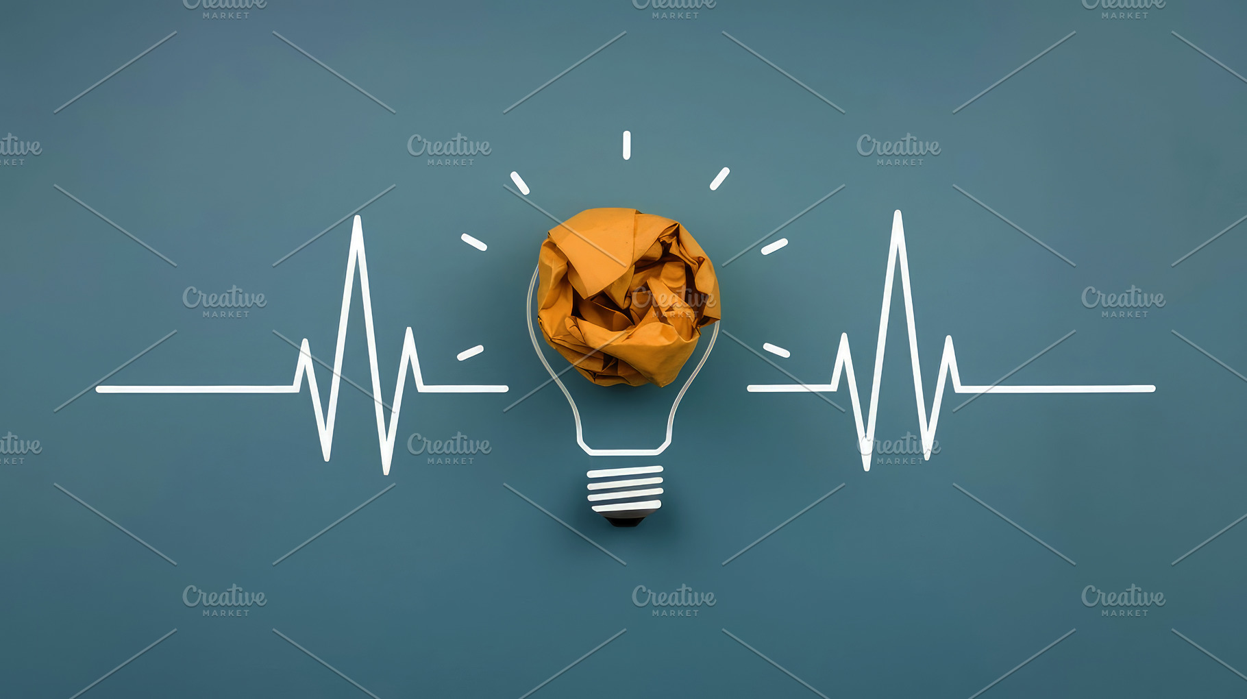 Living Creativity: Lightbulb with pa, a Photo by Perpis