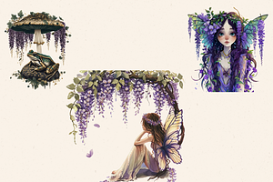 WISTERIA MAGIC FLOWER FAIRY CLIPART