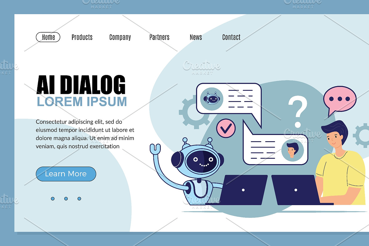 AI chatbot robot assisting man web, a Technology Illustration by Onyx