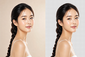 Side View Portrait Asian Woman PNG, a Person Photo by Hamza067