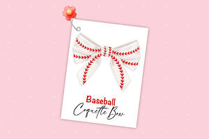 Baseball Coquette Bow Clipart