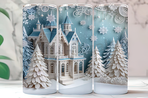 3D Snowy Winter Village Tumbler, an Arts & Entertainment Photo by LamanAzalea