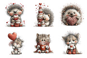 Valentines Day Animals Clipart PNG, an Illustration by SinaCreation (Thumbnail 2 of 11)