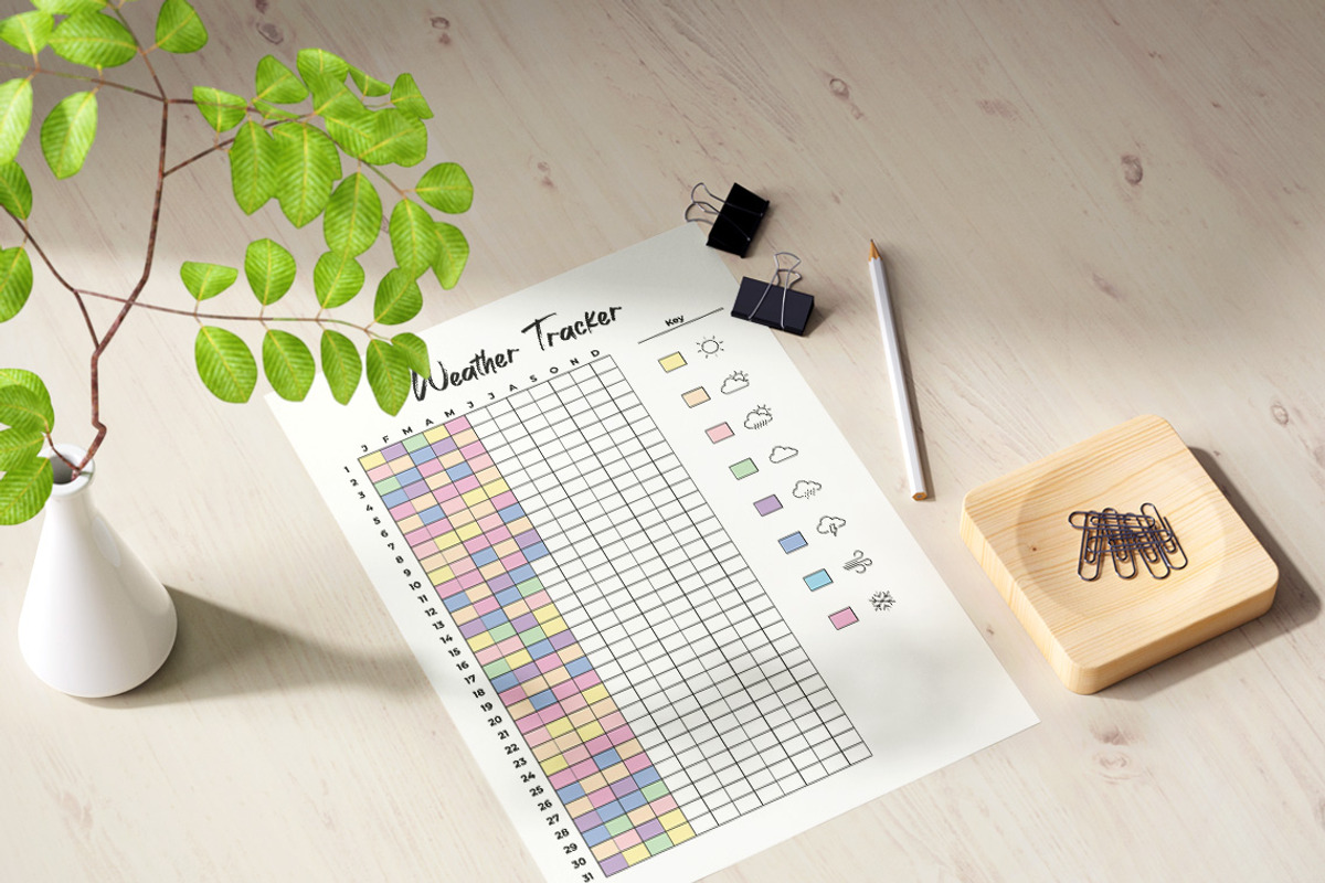 Weather Tracker | Daily Weather Log, a Print Template by Graphicsnext (Photo 1 of 4)