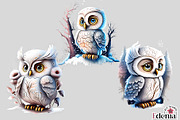 Cute Winter Owls Clipart Sublimation, an Animal Illustration by EdeniaArtStudio (Thumbnail 4 of 6)