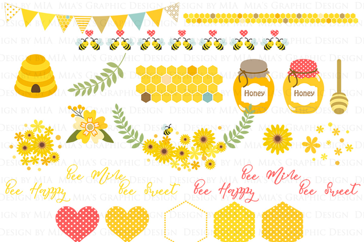 Cute Bee, Bee, Honey Bee, an Illustration by Mia's Graphic Design (Photo 5 of 9)