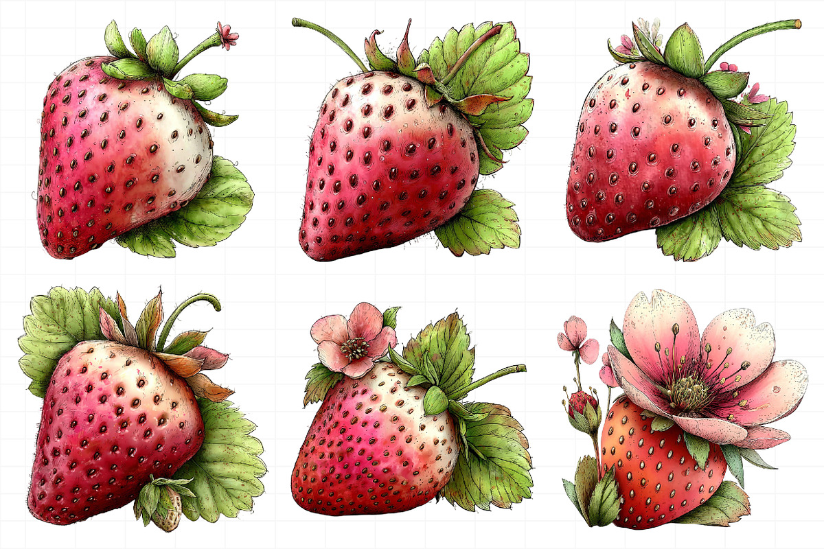 Whimsical Spring Strawberry Clipart, an Illustration by Daily.Designs (Photo 7 of 7)