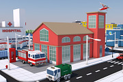 Low Poly City Town Pack, an Architecture 3D Model by multimedia4ds (Thumbnail 24 of 41)
