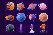 3D space icon pack, a Templates & Theme by Dope Design (Thumbnail 8 of 9)