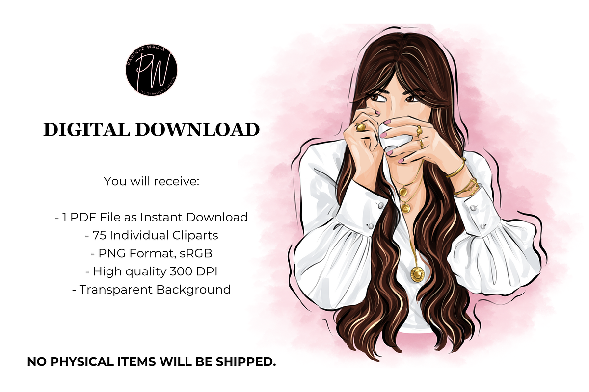 coffee girl clipart png, a Person Illustration by Parinaz Wadia Design (Photo 9 of 10)