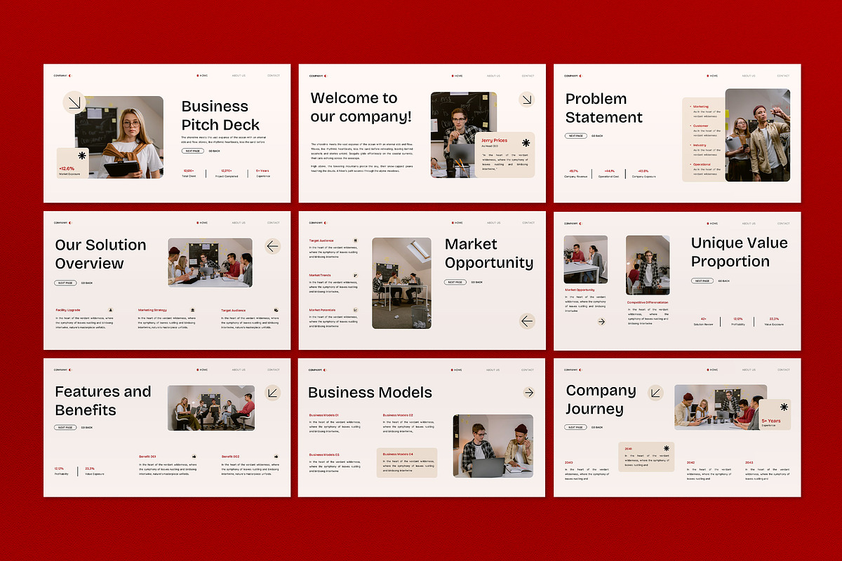 Red Modern Pitch Deck Google Slide, a Presentation Template by graphicook