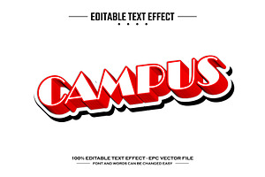 Campus 3D editable text effect