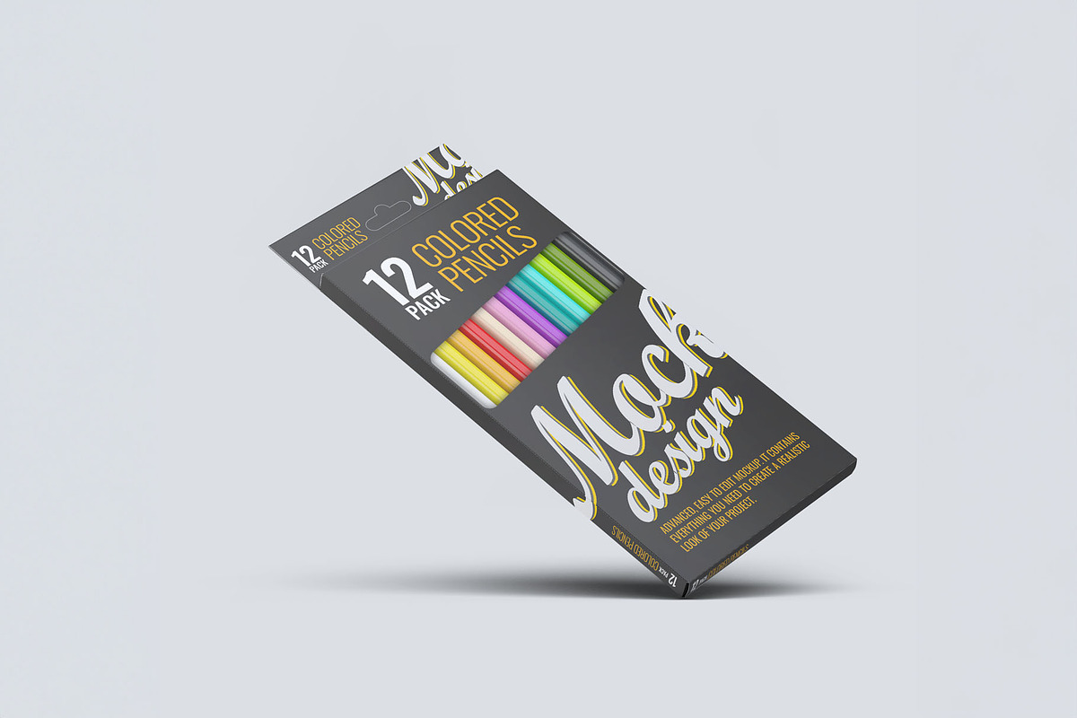 Colored Pencils 12 Pack Mockup, a Pens & Pencil Mockup by Xtrahive (Photo 2 of 2)
