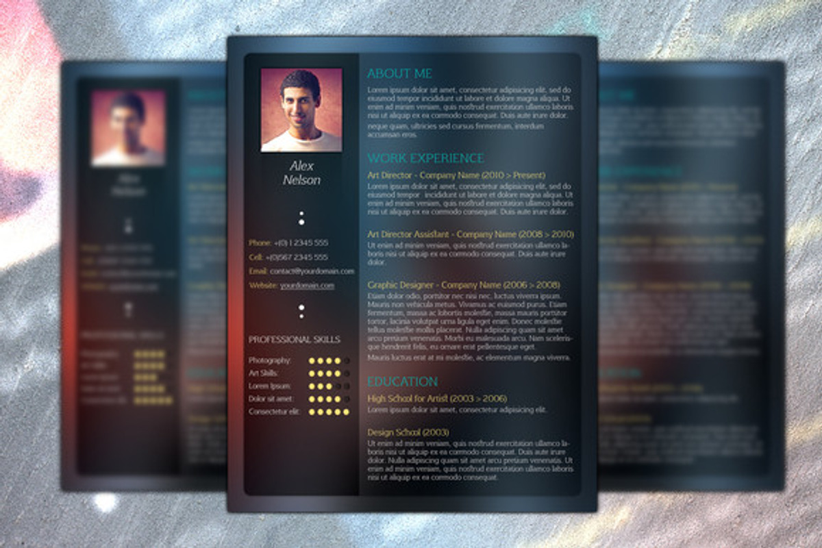 Glassed - Resume Template, a Resume Template by Visual Impact (Photo 4 of 4)