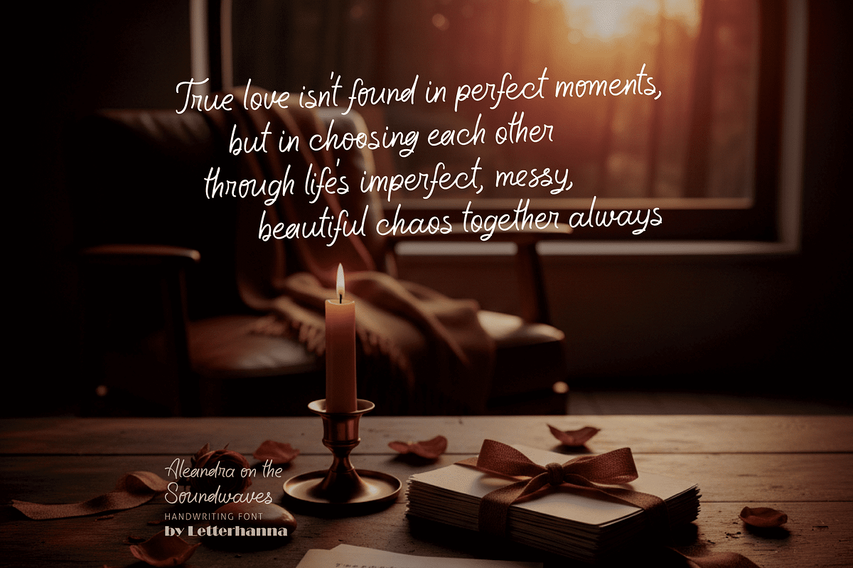 Aleandra on the Soundwaves Font, a Handwritten Font by Letterhanna Studio (Photo 8 of 10)