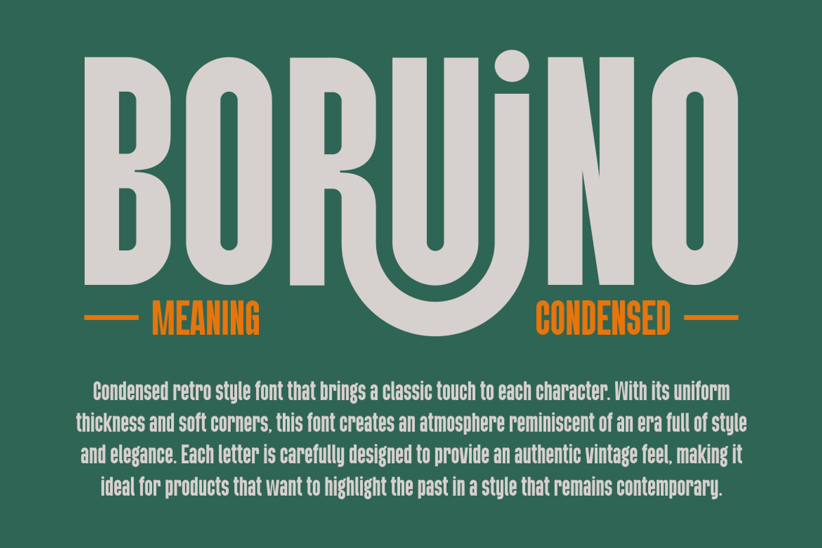 Boruino - Modern Condesed Font, a Sans Serif Font by MaikoHatta (Photo 5 of 9)