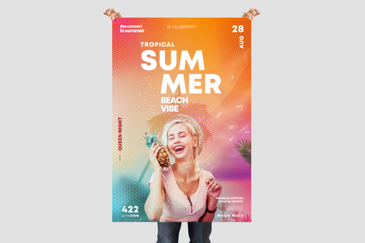 Tropical Events 3 PSD Flyers / Card, a Flyer Template by PixelsDesign (Photo 2 of 4)