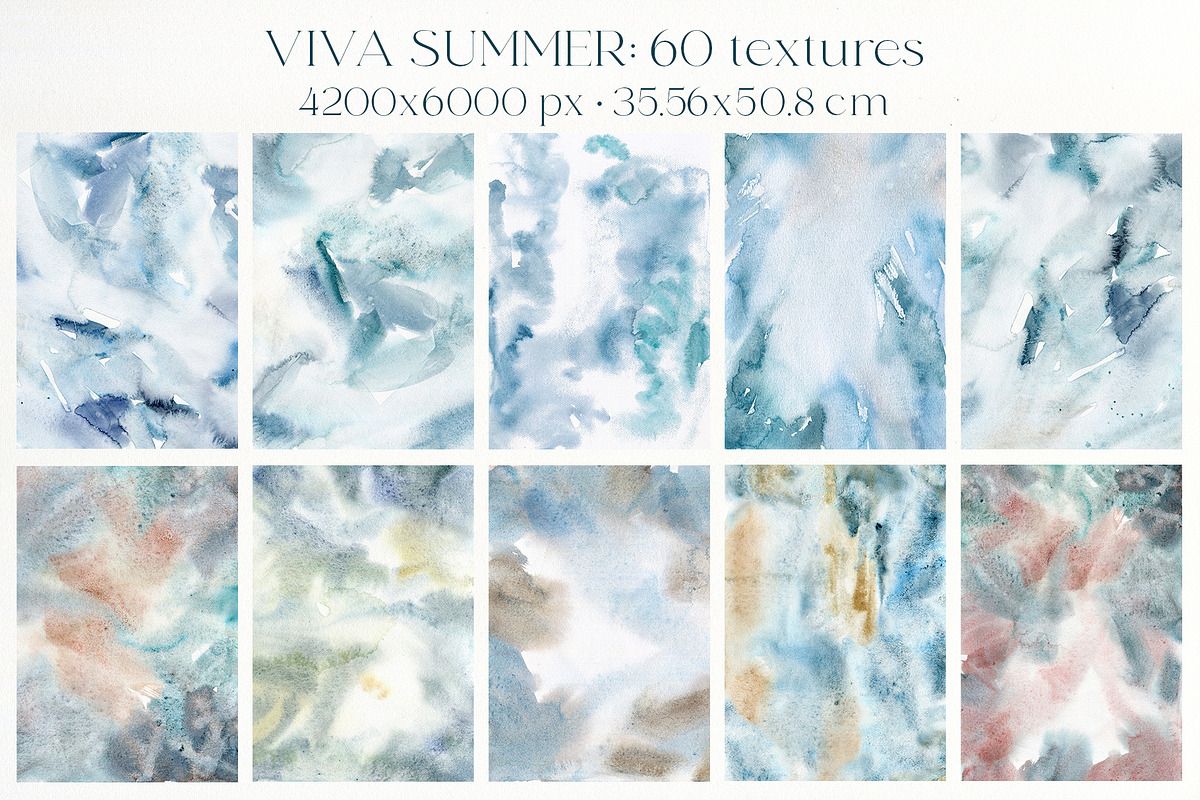 Ocean watercolor summer background, a Texture Graphic by Yuliya Derbisheva (Photo 11 of 18)