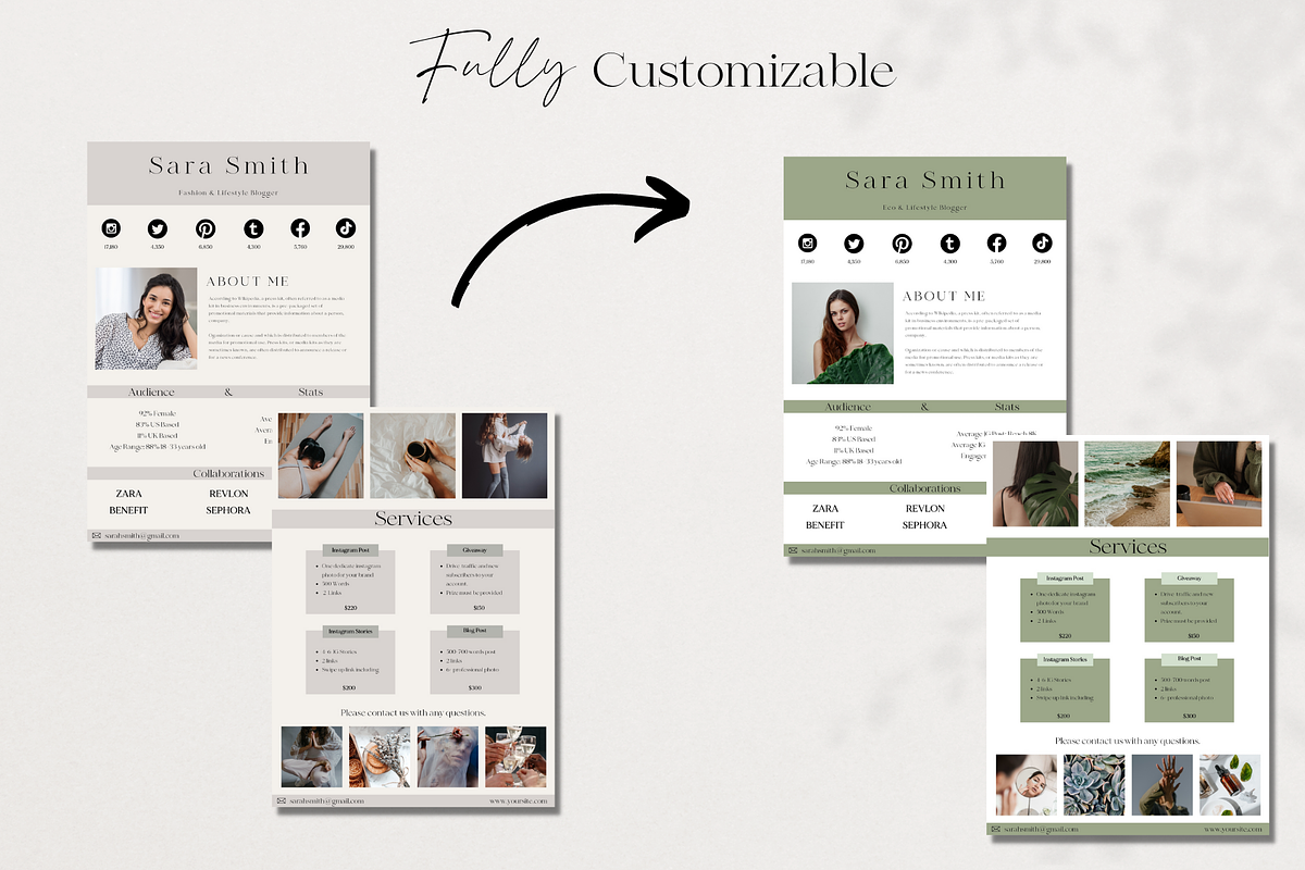 Influencer Media Kit Template Canva, a Marketing Template by Boltik Studio (Photo 5 of 5)