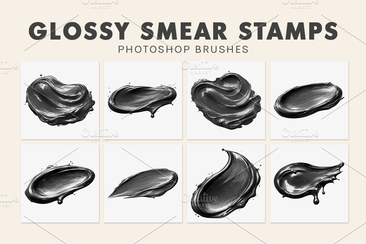 Glossy Smear Photoshop Brushes, a Brush Add-On by AB-TheDesigner (Photo 3 of 4)
