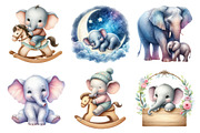 Elephant Baby Nursery Watercolor, a Graphic by CitraGraphics (Thumbnail 3 of 4)