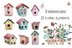 Birdsong - Watercolor Clip Art Set