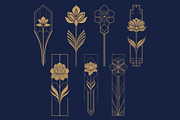 12 Art Deco Vertical Flowers, a Decorative Illustration by Stanislav Kharchevskyi (Thumbnail 2 of 3)