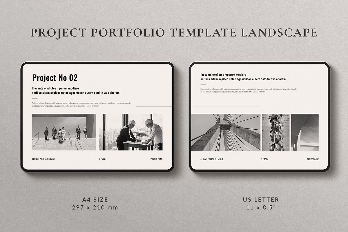 Project Portfolio Template Landscape, a Brochure Template by TemplatesForest (Photo 2 of 9)