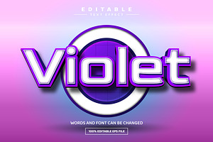 Violet 3D Editable Text Effect