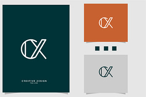 Alphabet Letters Icon Logo CX or XC