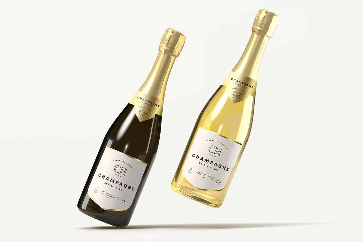 Champagne Bottle Mock-up, a Product Mockup by zippypixelstudio (Photo 9 of 16)