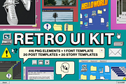RETRO UI KIT Elements + Templates, a Social Media Template by Headquarters (Thumbnail 1 of 6)