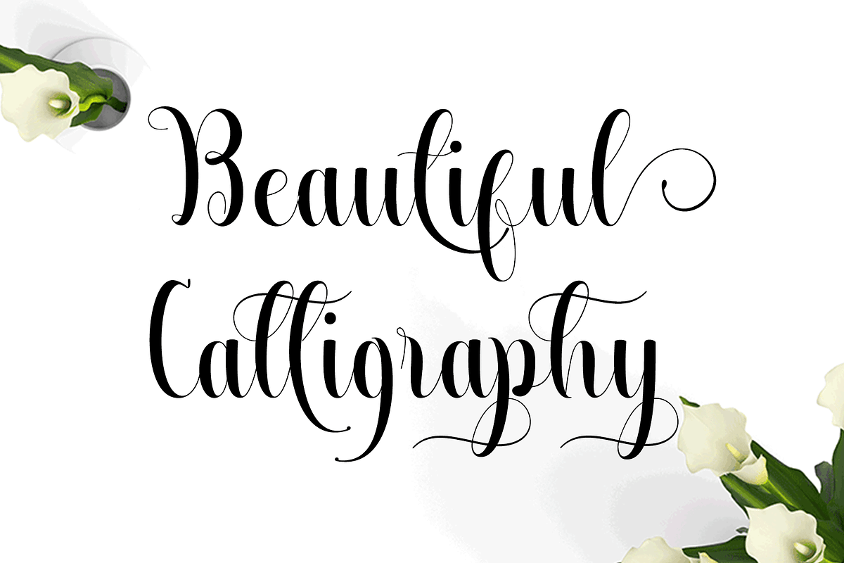 Beautiful Calligraphy, a Script Font by Deniz86